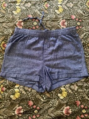 NWOT Old Navy Chambray Blue High-Waist Drawstring Shorts